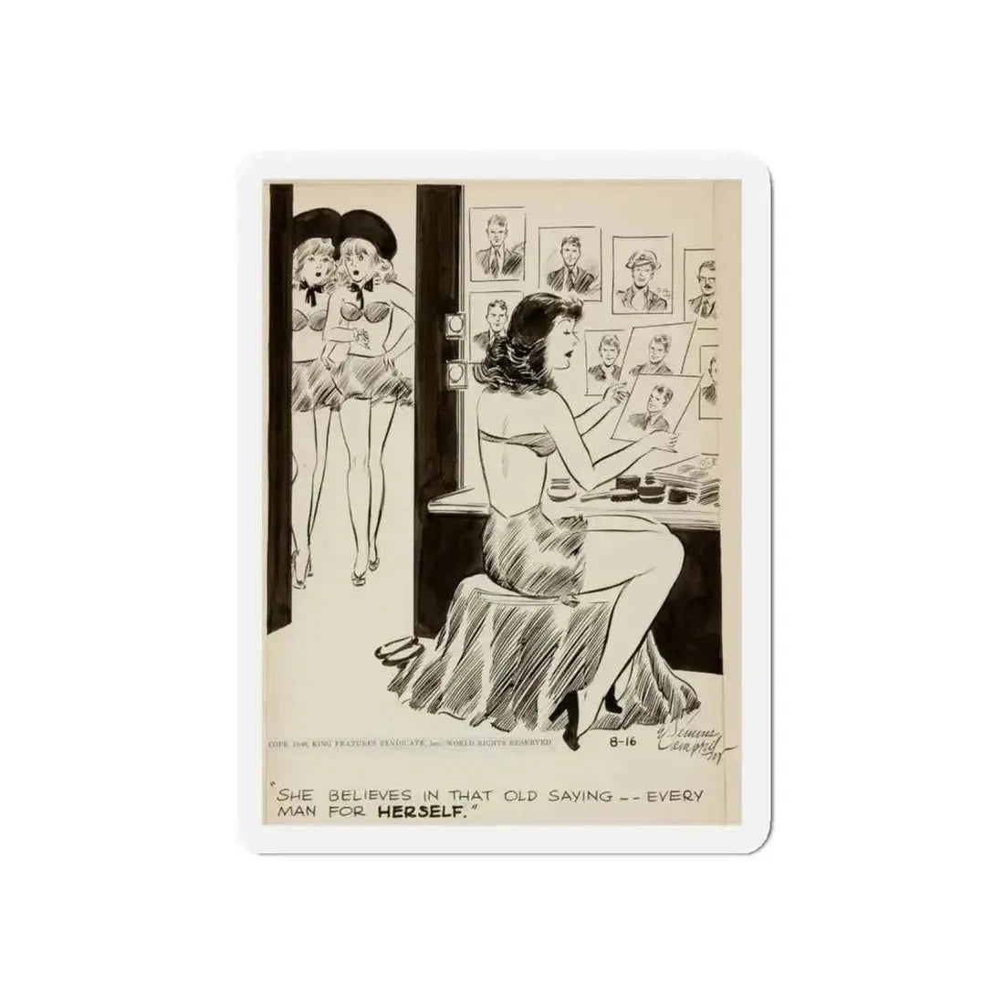 Cuties Daily Comic Strip (Magazine Illustration) Refrigerator Magnet - The Sticker Space