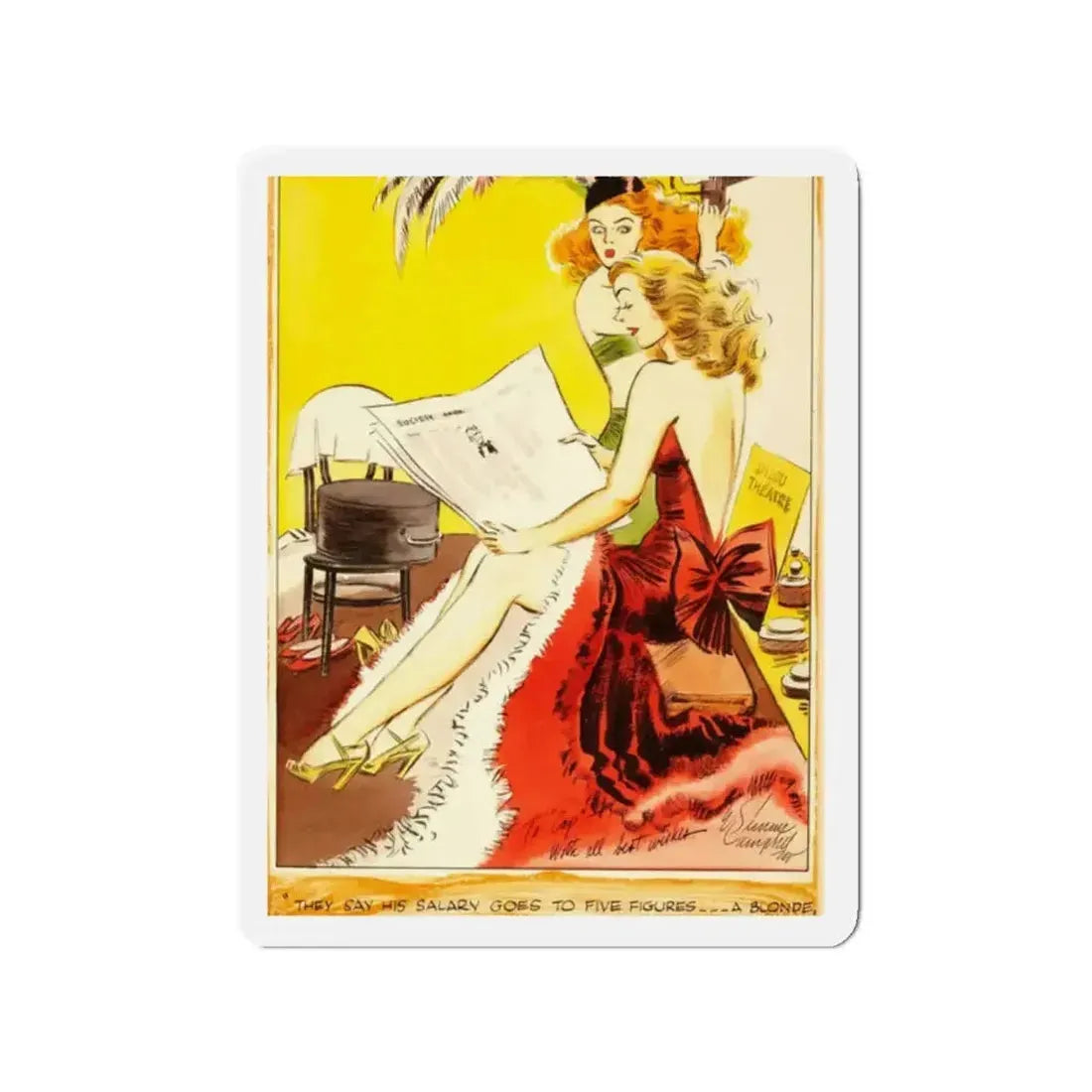 Cuties Hand Colored Daily Comic Strip, 1949 (Magazine Illustration) Refrigerator Magnet - The Sticker Space