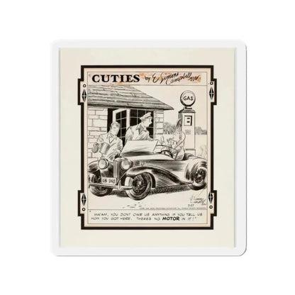 Cuties Single-Panel Comic Strip (Magazine Illustration) Refrigerator Magnet 2 Inch - The Sticker Space