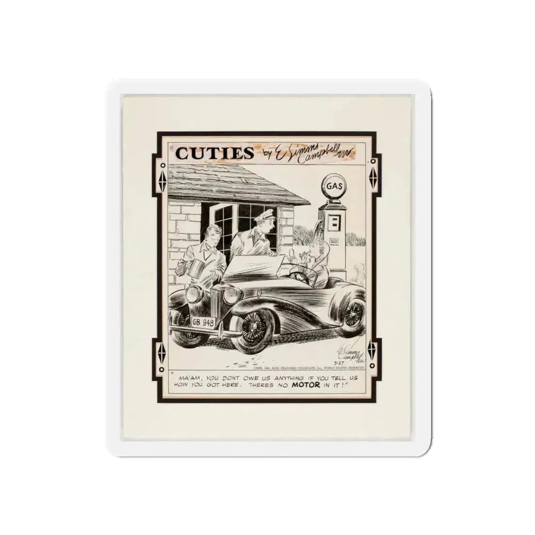 Cuties Single-Panel Comic Strip (Magazine Illustration) Refrigerator Magnet 5 Inch - The Sticker Space