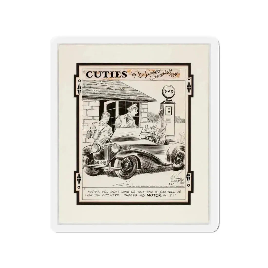 Cuties Single-Panel Comic Strip (Magazine Illustration) Refrigerator Magnet - The Sticker Space