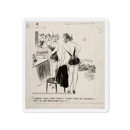 Cuties Single Panel Gag Comic Strip (Magazine Illustration) Refrigerator Magnet 3 Inch - The Sticker Space