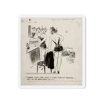 Cuties Single Panel Gag Comic Strip (Magazine Illustration) Refrigerator Magnet 4 Inch - The Sticker Space