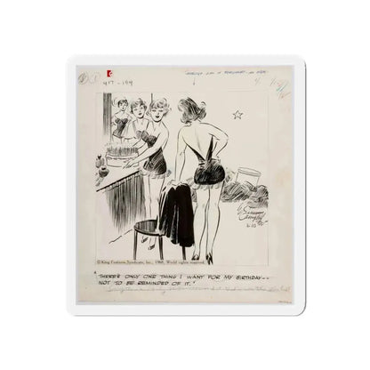 Cuties Single Panel Gag Comic Strip (Magazine Illustration) Refrigerator Magnet 5 Inch - The Sticker Space