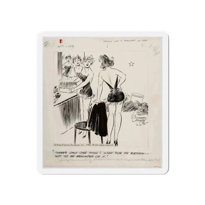 Cuties Single Panel Gag Comic Strip (Magazine Illustration) Refrigerator Magnet 6 Inch - The Sticker Space