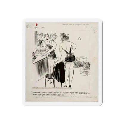 Cuties Single Panel Gag Comic Strip (Magazine Illustration) Refrigerator Magnet - The Sticker Space