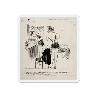 Cuties Single Panel Gag Comic Strip (Magazine Illustration) Refrigerator Magnet - The Sticker Space