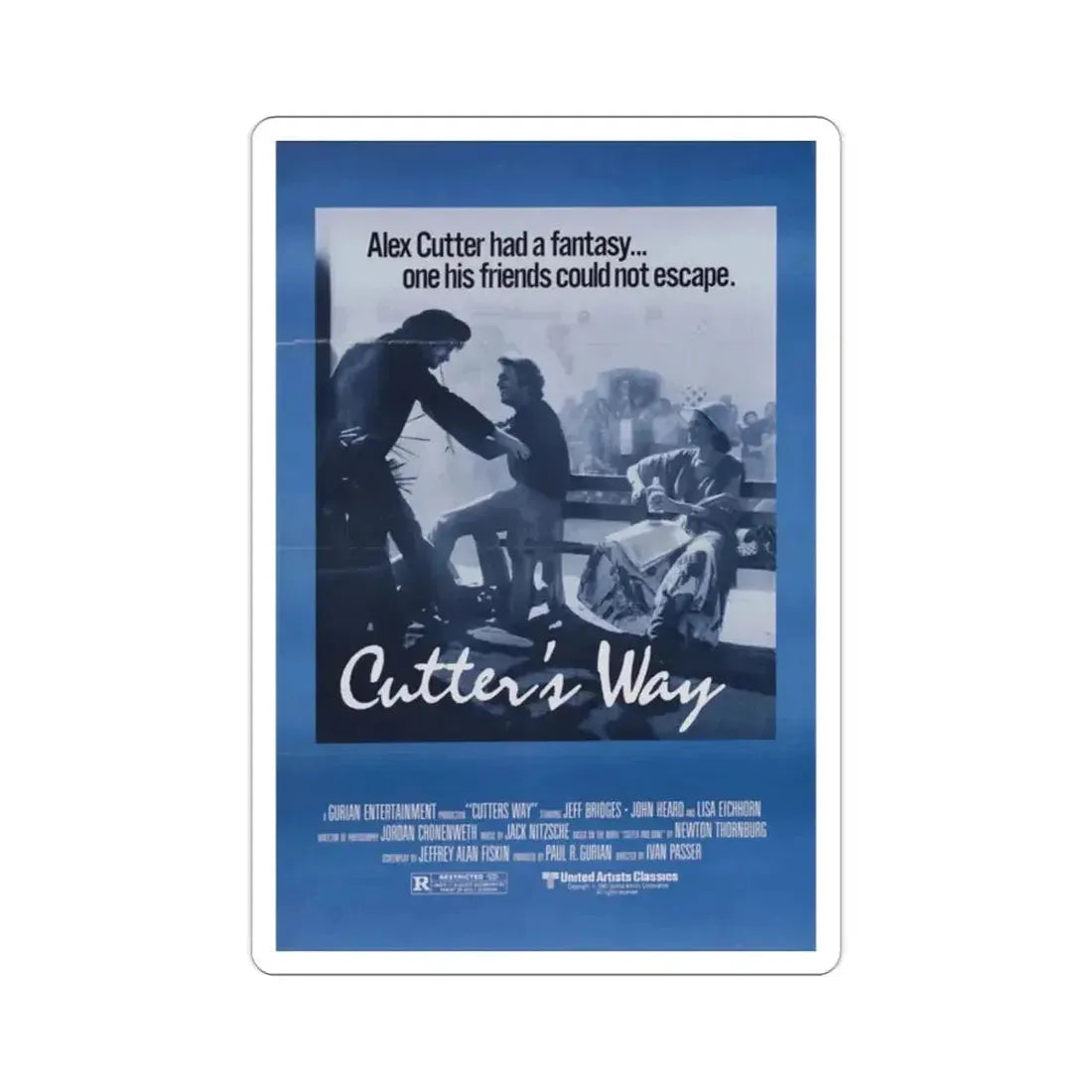 Cutter's Way 1981 Movie Poster STICKER Vinyl Die-Cut Decal - The Sticker Space