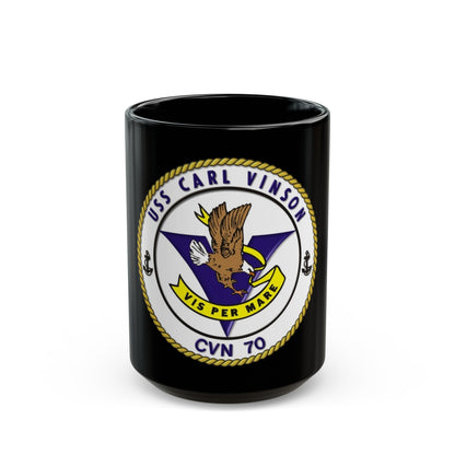 CVN 70 USS Carl Vinson 1982 (U.S. Navy) Black Coffee Mug-15oz-The Sticker Space