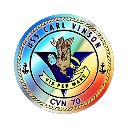 CVN 70 USS Carl Vinson 1982 (U.S. Navy) Holographic STICKER Die-Cut Vinyl Decal-3 Inch-The Sticker Space