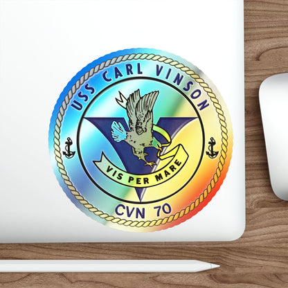 CVN 70 USS Carl Vinson 1982 (U.S. Navy) Holographic STICKER Die-Cut Vinyl Decal-The Sticker Space