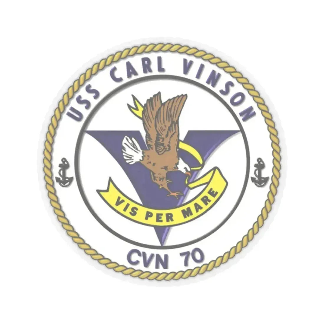 CVN 70 USS Carl Vinson 1982 (U.S. Navy) STICKER Vinyl Kiss-Cut Decal 2 Inch Transparent - The Sticker Space