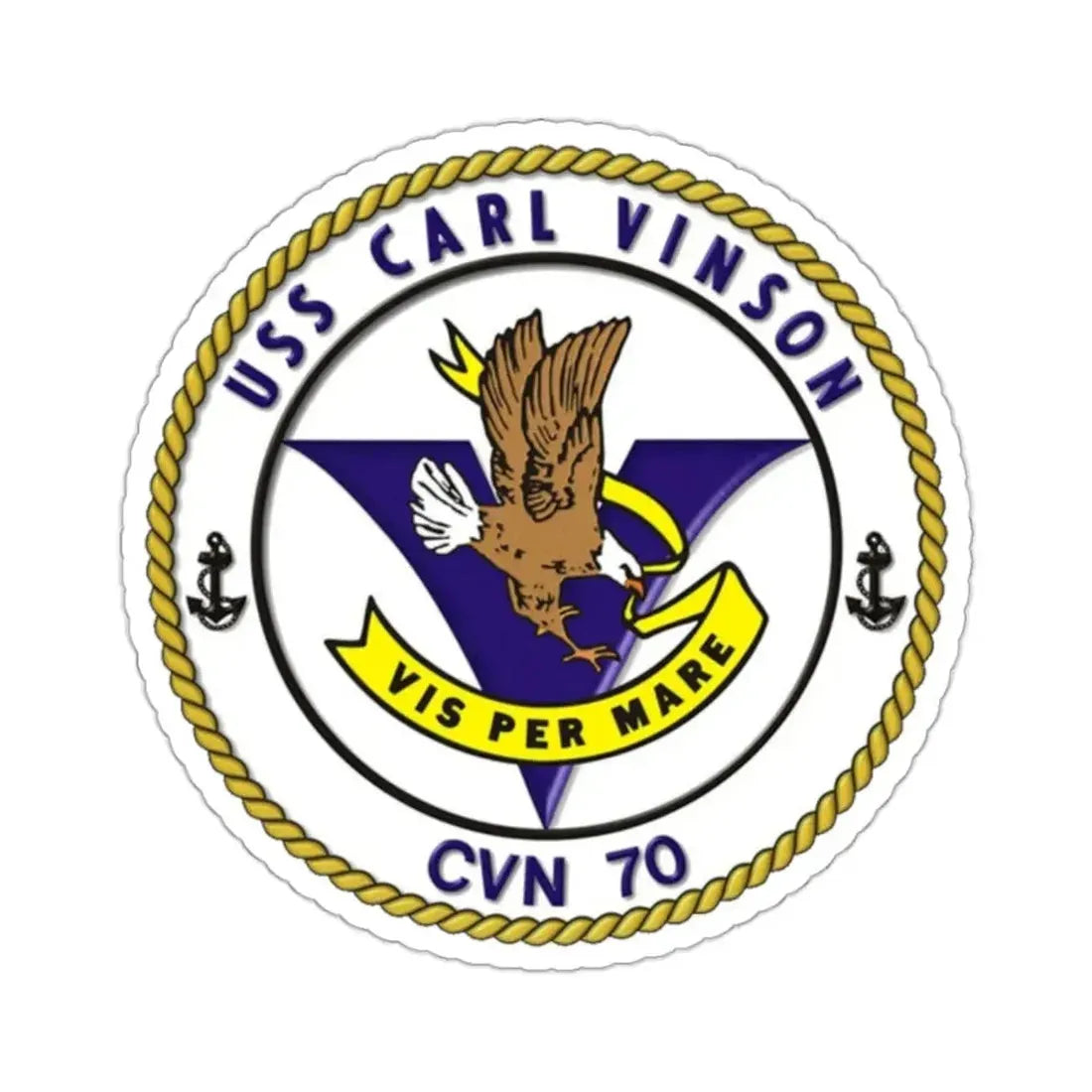 CVN 70 USS Carl Vinson 1982 (U.S. Navy) STICKER Vinyl Kiss-Cut Decal 2 Inch White - The Sticker Space