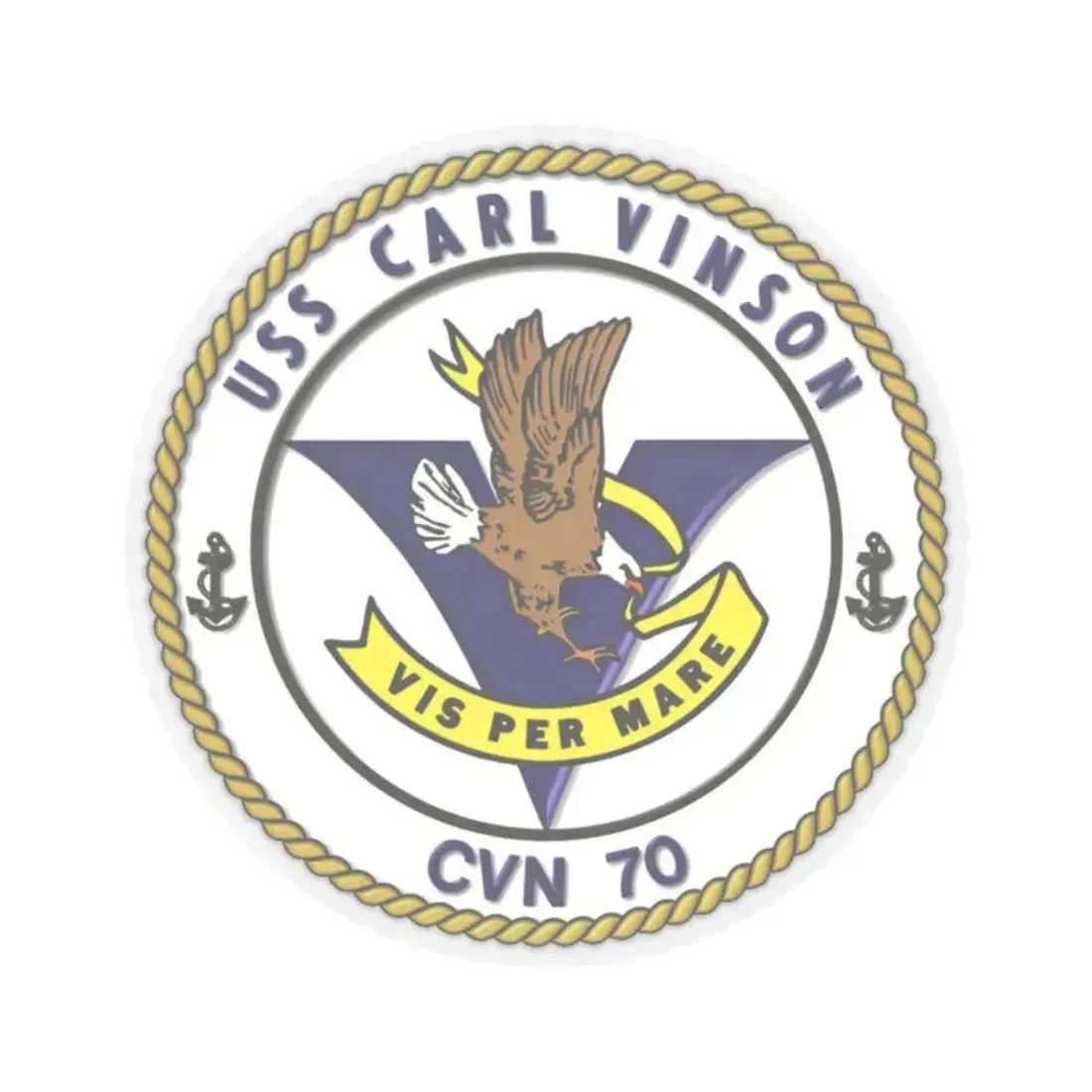 CVN 70 USS Carl Vinson 1982 (U.S. Navy) STICKER Vinyl Kiss-Cut Decal 3 Inch Transparent - The Sticker Space