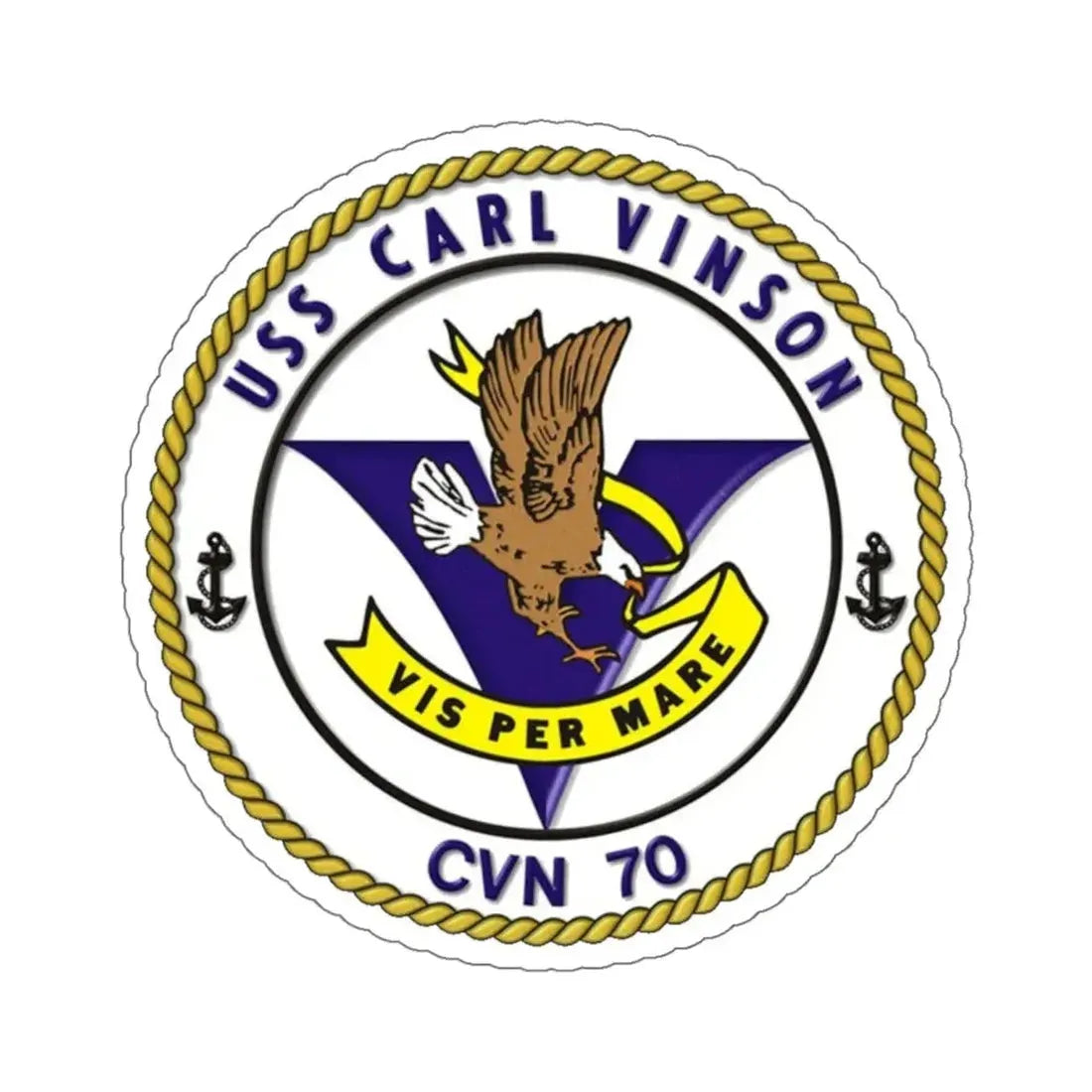 CVN 70 USS Carl Vinson 1982 (U.S. Navy) STICKER Vinyl Kiss-Cut Decal 6 Inch White - The Sticker Space