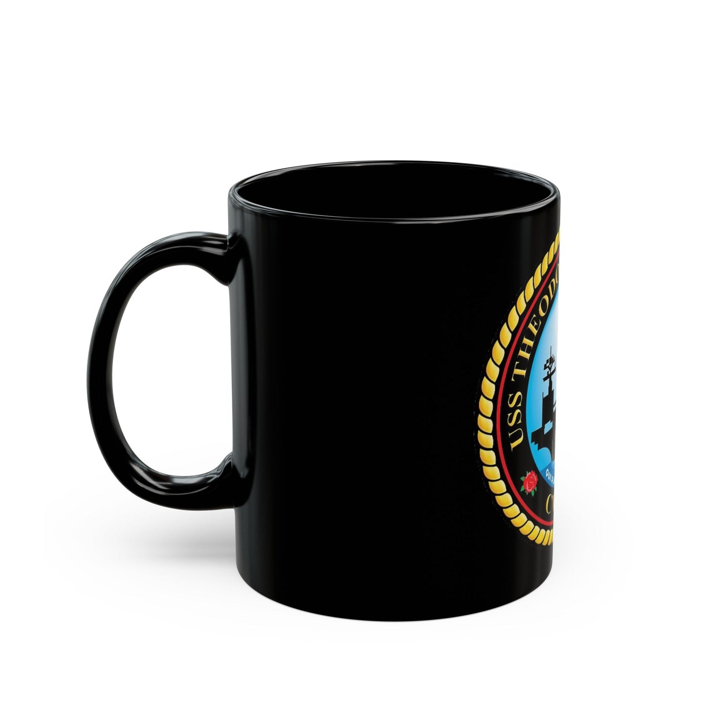 CVN 71 USS Theodore Roosevelt 1986 (U.S. Navy) Black Coffee Mug-The Sticker Space