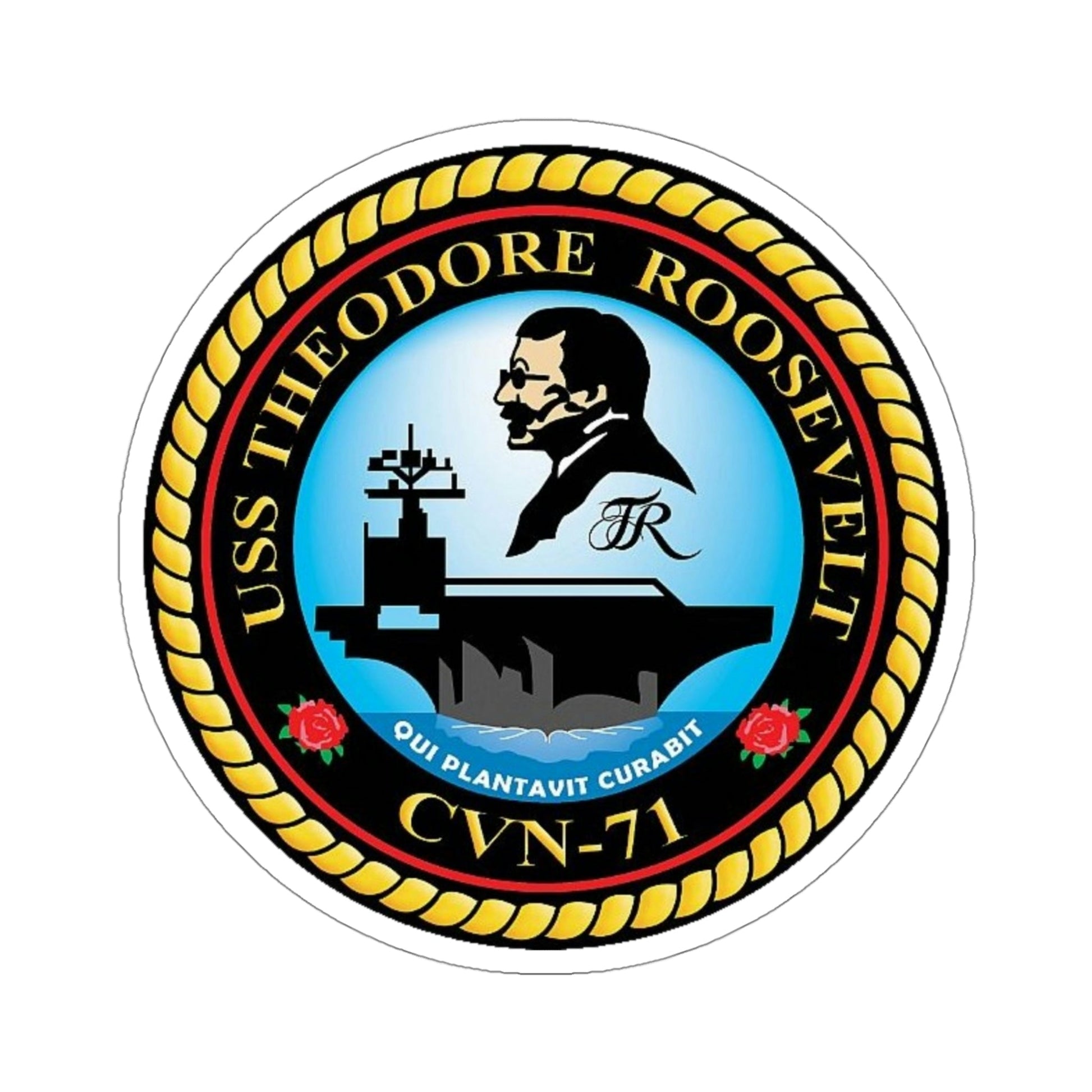 CVN 71 USS Theodore Roosevelt 1986 (U.S. Navy) STICKER Vinyl Die-Cut Decal-4 Inch-The Sticker Space