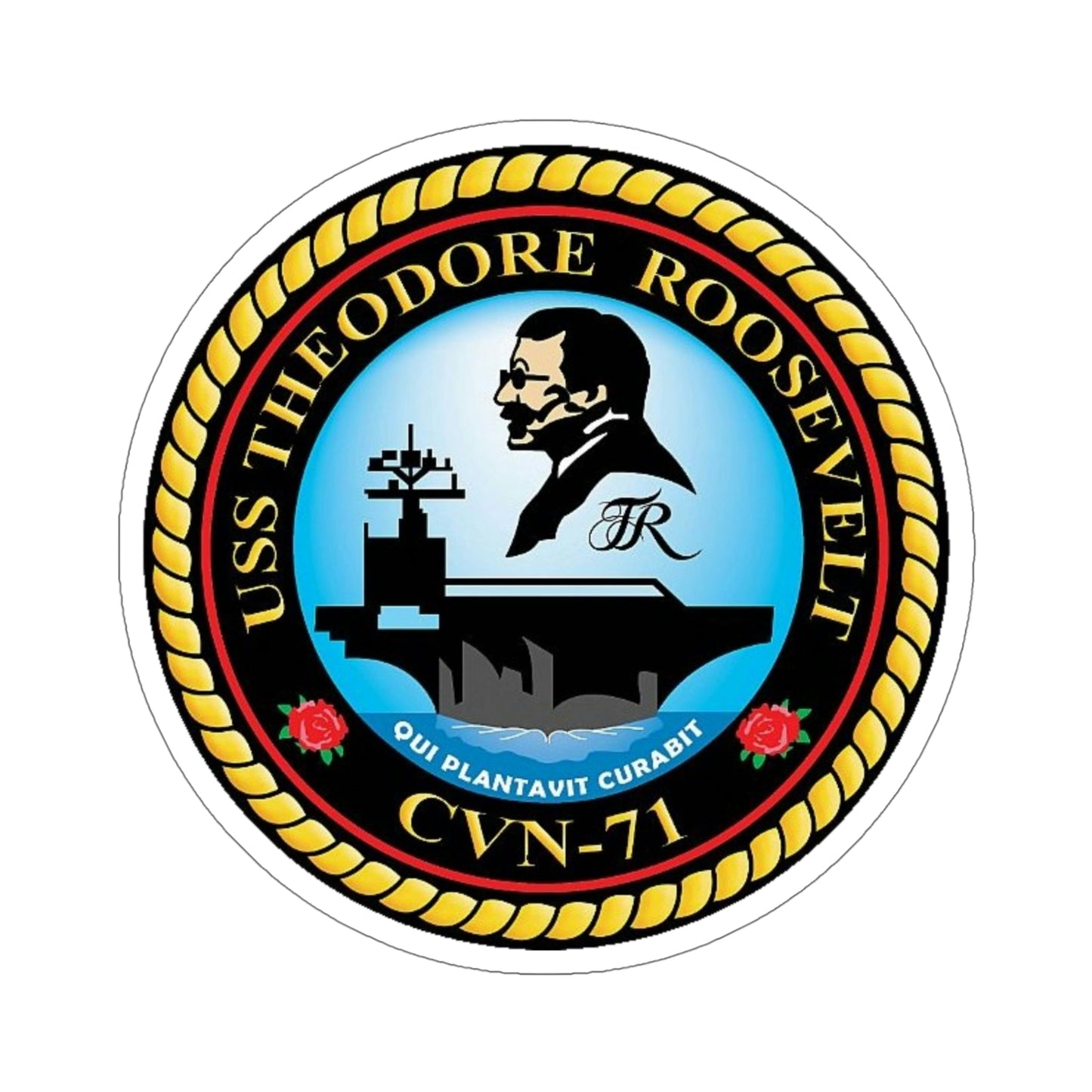 CVN 71 USS Theodore Roosevelt 1986 (U.S. Navy) STICKER Vinyl Die-Cut Decal-5 Inch-The Sticker Space