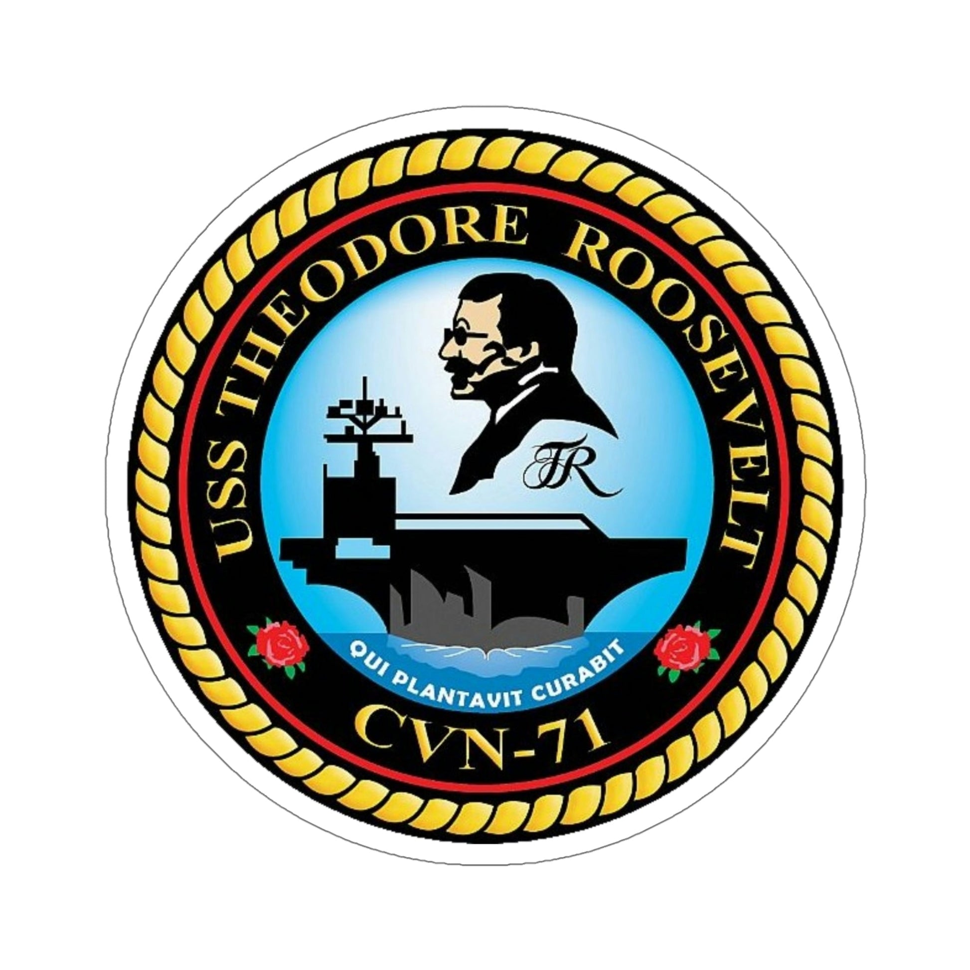 CVN 71 USS Theodore Roosevelt 1986 (U.S. Navy) STICKER Vinyl Die-Cut Decal-6 Inch-The Sticker Space