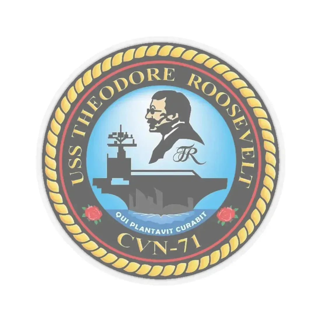 CVN 71 USS Theodore Roosevelt 1986 (U.S. Navy) STICKER Vinyl Kiss-Cut Decal 6 Inch Transparent - The Sticker Space