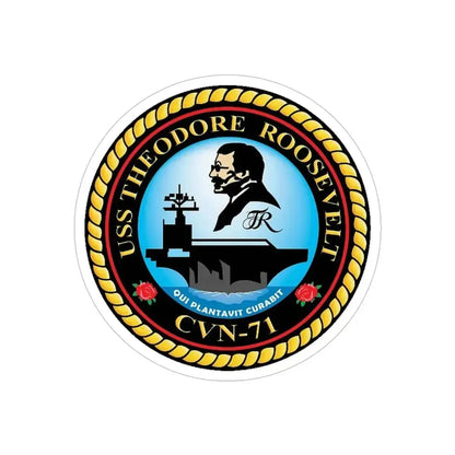 CVN 71 USS Theodore Roosevelt 1986 (U.S. Navy) Transparent STICKER Die-Cut Vinyl Decal 5 Inch Transparent - The Sticker Space