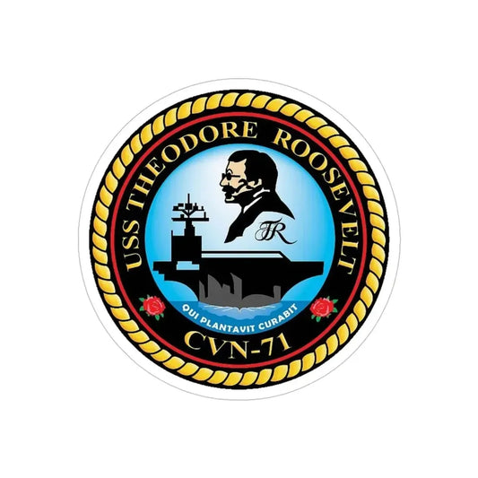 CVN 71 USS Theodore Roosevelt 1986 (U.S. Navy) Transparent STICKER Die-Cut Vinyl Decal 6 Inch Transparent - The Sticker Space