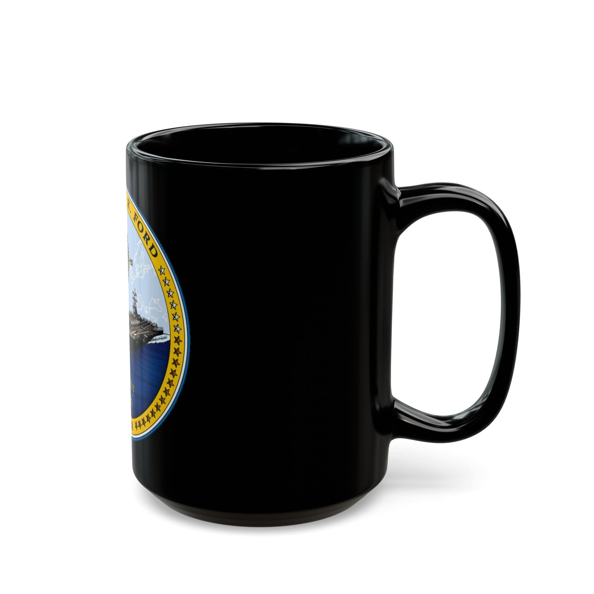 CVN 78 USS Gerald R Ford 2017 (U.S. Navy) Black Coffee Mug-The Sticker Space