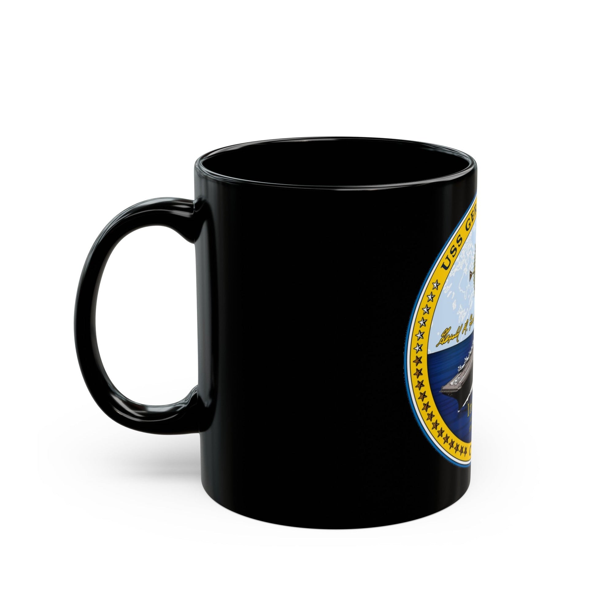 CVN 78 USS Gerald R Ford 2017 (U.S. Navy) Black Coffee Mug-The Sticker Space