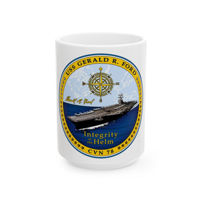 CVN 78 USS Gerald R Ford 2017 (U.S. Navy) White Coffee Mug-15oz-The Sticker Space