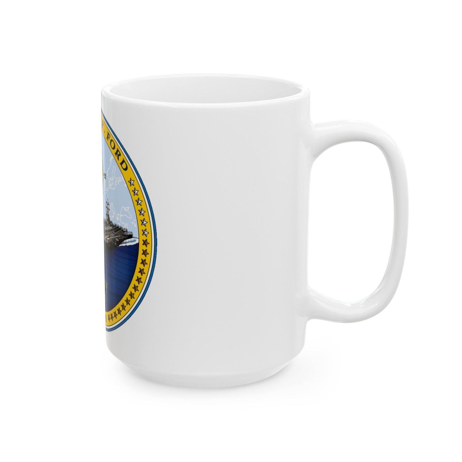 CVN 78 USS Gerald R Ford 2017 (U.S. Navy) White Coffee Mug-The Sticker Space