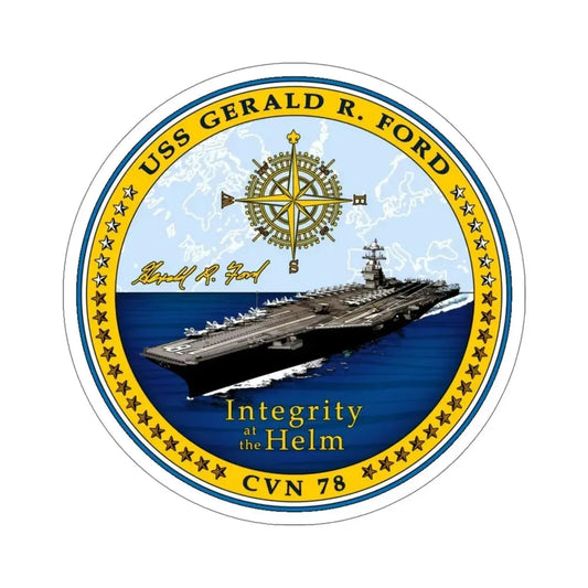 CVN 78 USS Gerald R Ford 2017 (U.S. Navy) STICKER Vinyl Die-Cut Decal 6 Inch - The Sticker Space