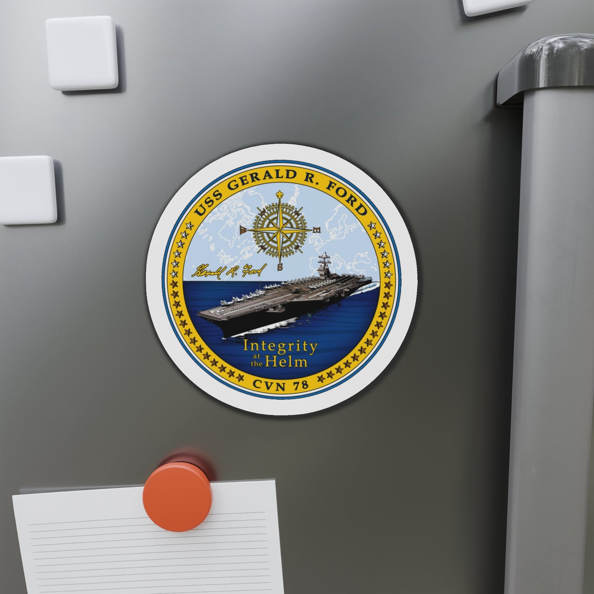 CVN 78 USS Gerald R Ford (U.S. Navy) Die-Cut Magnet-The Sticker Space