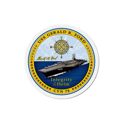 CVN 78 USS Gerald R Ford (U.S. Navy) Die-Cut Magnet-4" x 4"-The Sticker Space