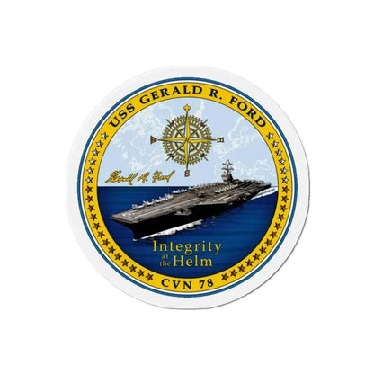 CVN 78 USS Gerald R Ford (U.S. Navy) Refrigerator Magnet 2 Inch - The Sticker Space
