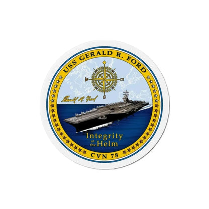 CVN 78 USS Gerald R Ford (U.S. Navy) Refrigerator Magnet 3 Inch - The Sticker Space