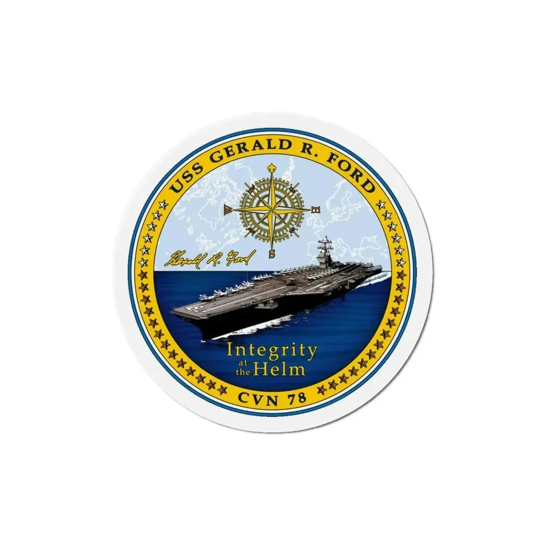 CVN 78 USS Gerald R Ford (U.S. Navy) Refrigerator Magnet 6 Inch - The Sticker Space
