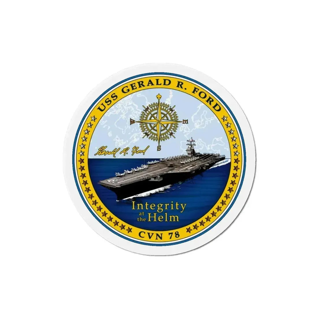 CVN 78 USS Gerald R Ford (U.S. Navy) Refrigerator Magnet - The Sticker Space