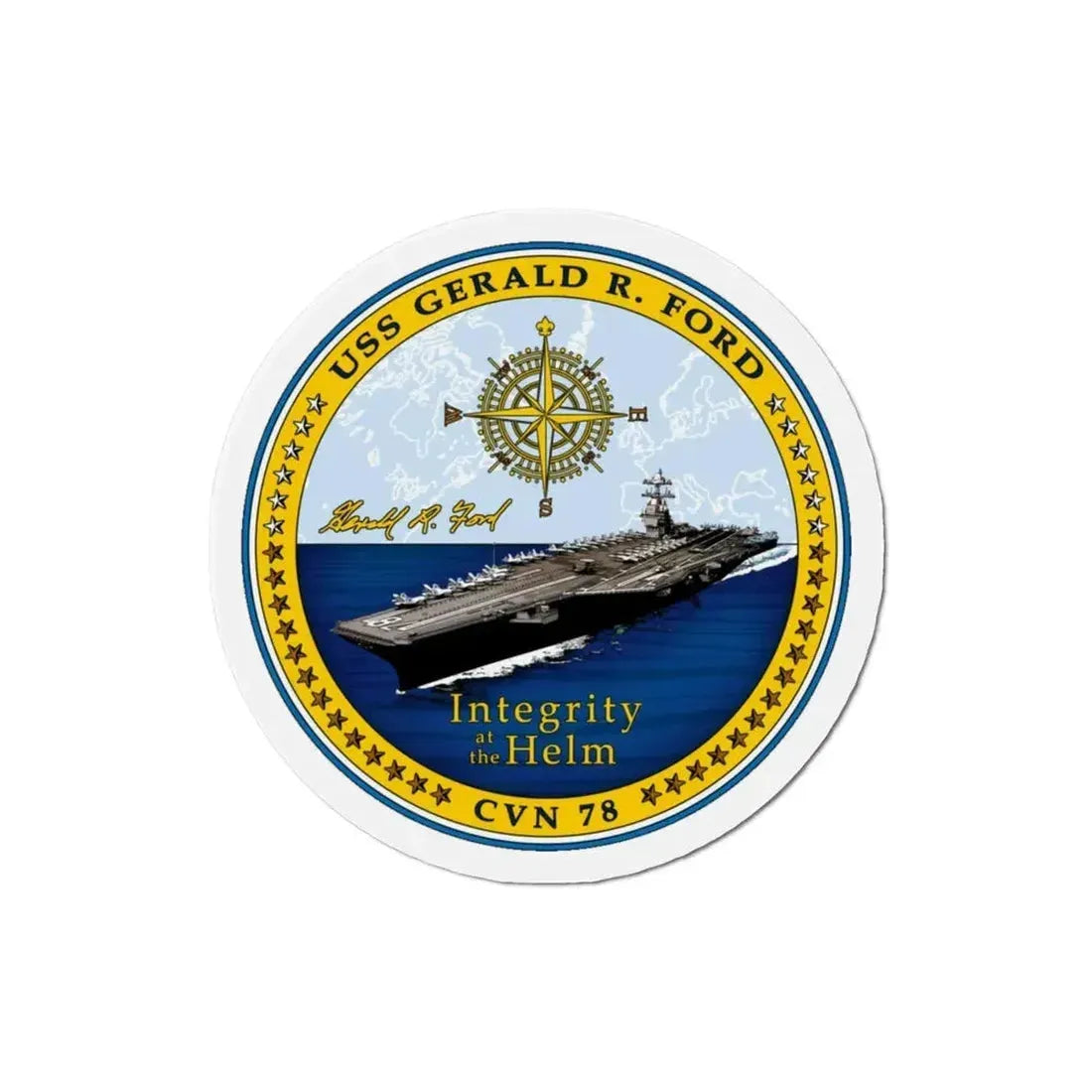 CVN 78 USS Gerald R Ford (U.S. Navy) Refrigerator Magnet - The Sticker Space