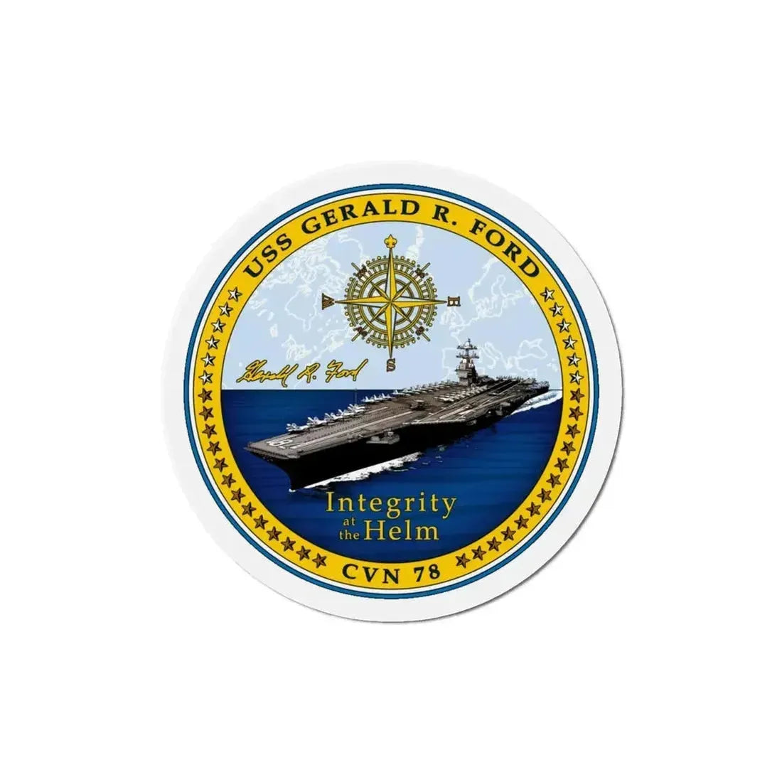 CVN 78 USS Gerald R Ford (U.S. Navy) Refrigerator Magnet - The Sticker Space
