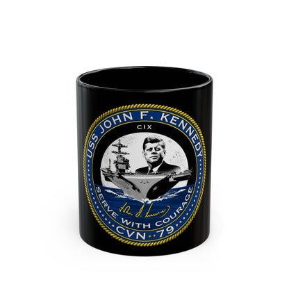 CVN 79 USS John F Kennedy (U.S. Navy) Black Coffee Mug-11oz-The Sticker Space