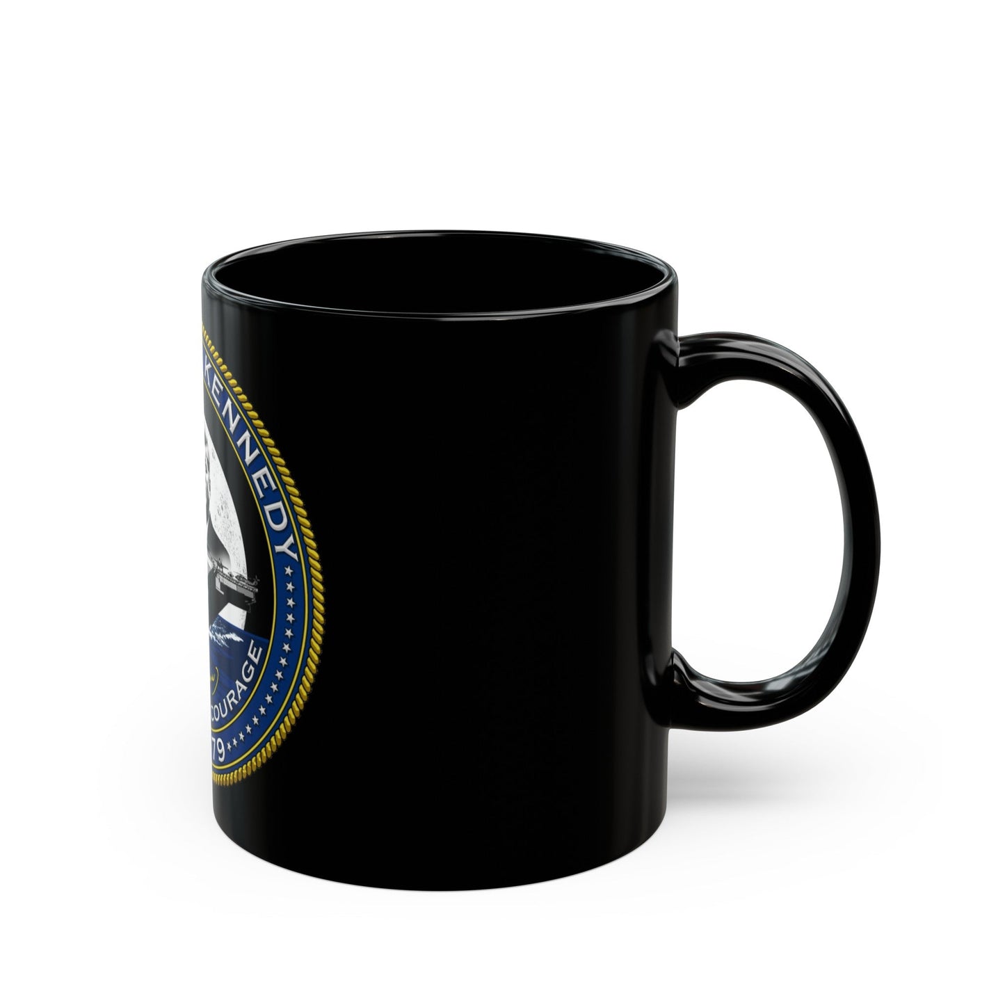 CVN 79 USS John F Kennedy (U.S. Navy) Black Coffee Mug-The Sticker Space