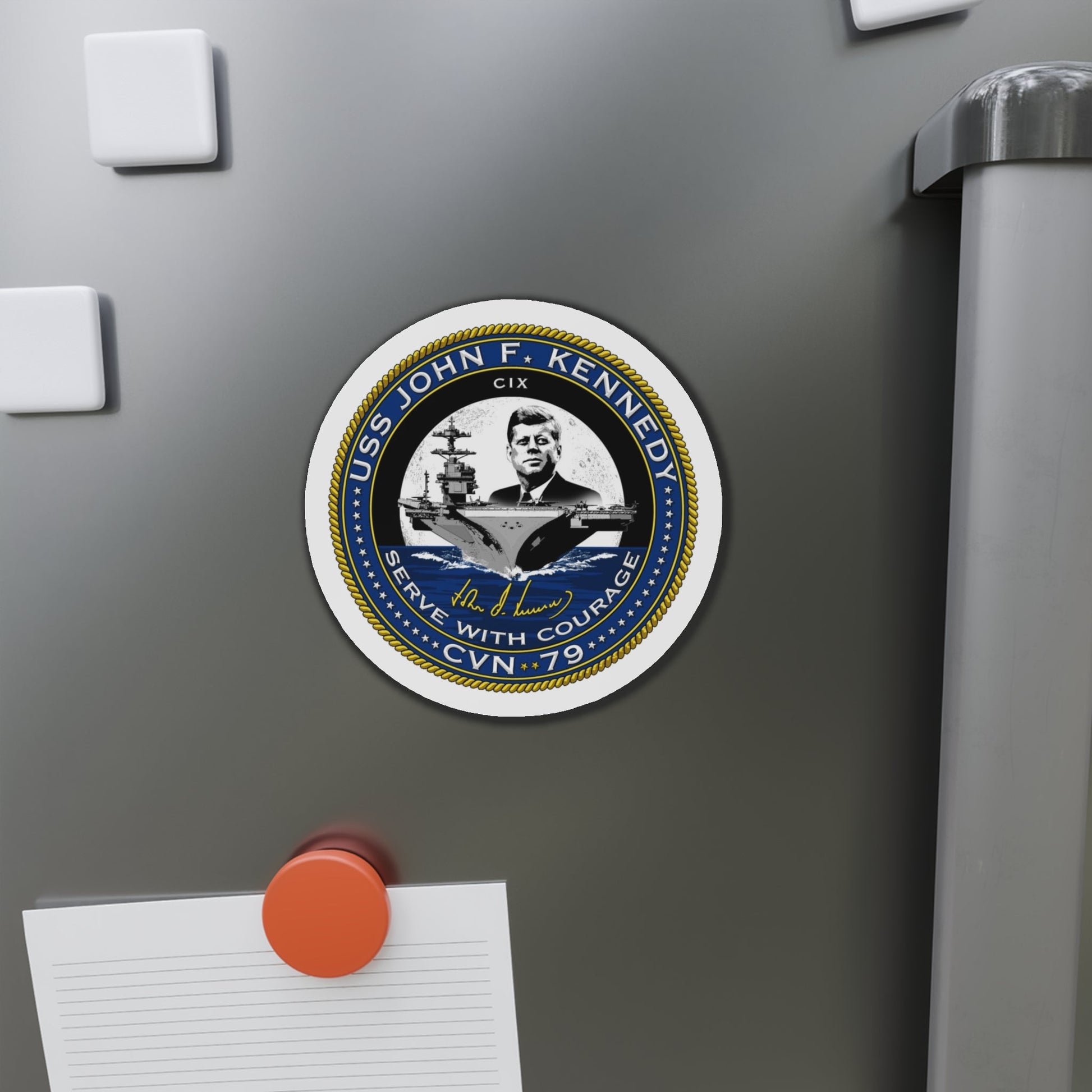 CVN 79 USS John F Kennedy (U.S. Navy) Die-Cut Magnet-The Sticker Space