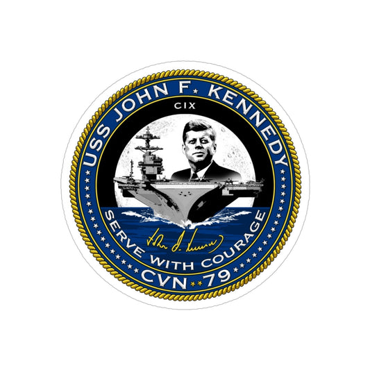 CVN 79 USS John F Kennedy (U.S. Navy) Transparent STICKER Die-Cut Vinyl Decal-6 Inch-The Sticker Space