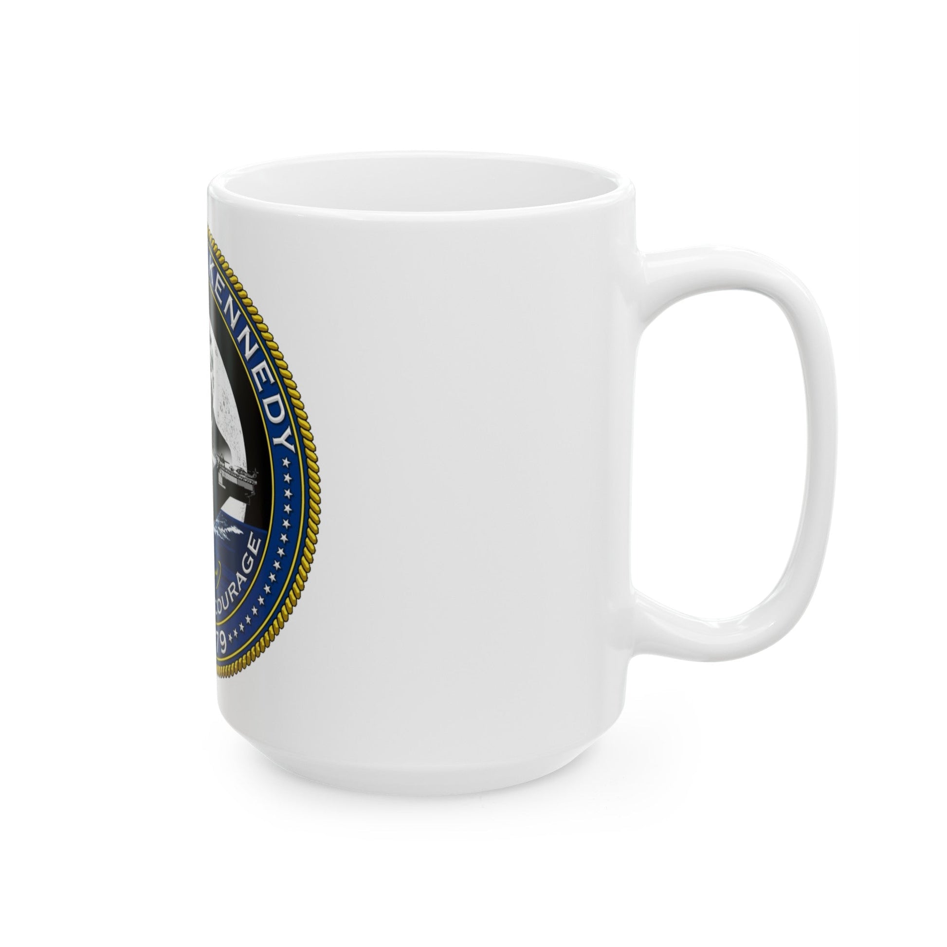 CVN 79 USS John F Kennedy (U.S. Navy) White Coffee Mug-The Sticker Space