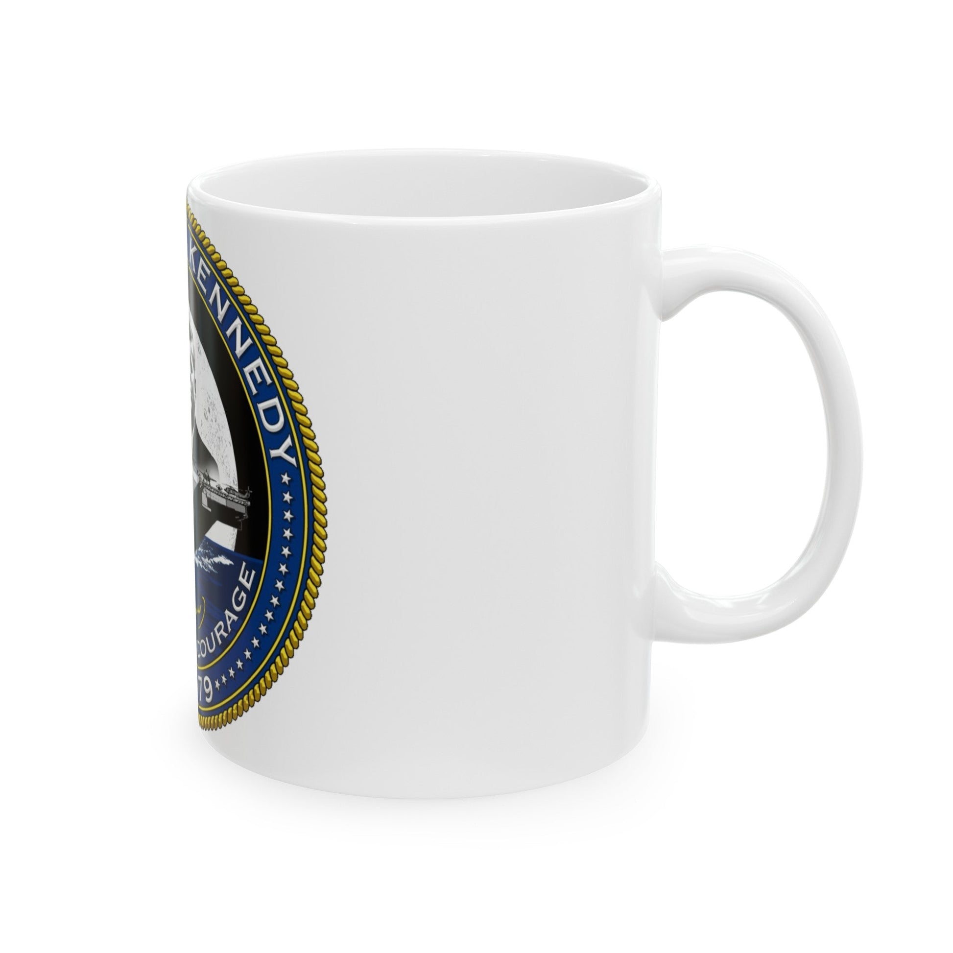 CVN 79 USS John F Kennedy (U.S. Navy) White Coffee Mug-The Sticker Space