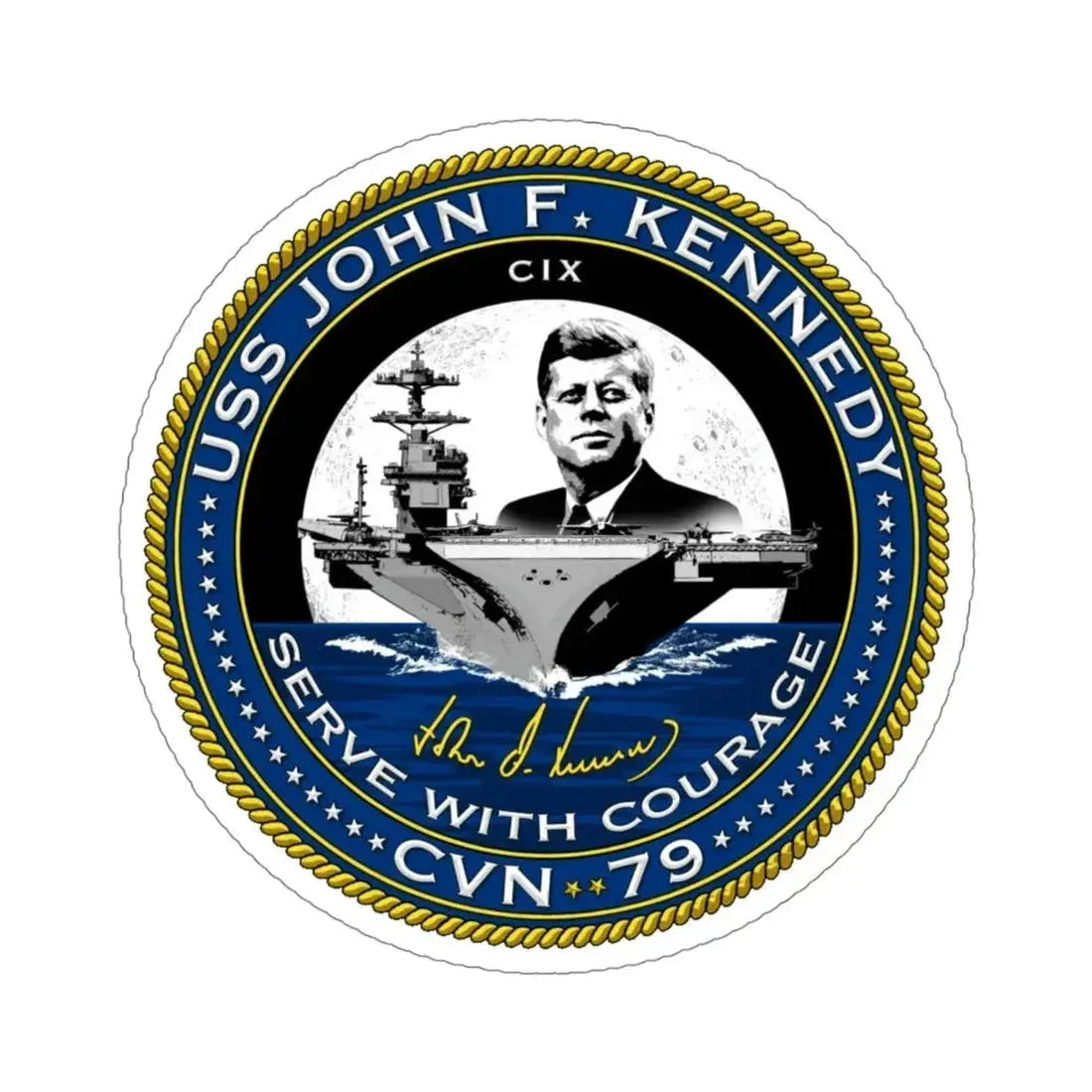 CVN 79 USS John F Kennedy (U.S. Navy) STICKER Vinyl Die-Cut Decal - The Sticker Space