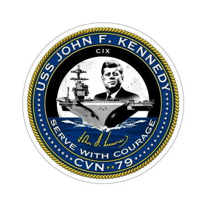 CVN 79 USS John F Kennedy (U.S. Navy) STICKER Vinyl Die-Cut Decal - The Sticker Space