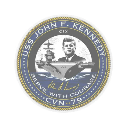 CVN 79 USS John F Kennedy (U.S. Navy) STICKER Vinyl Kiss-Cut Decal 2 Inch Transparent - The Sticker Space