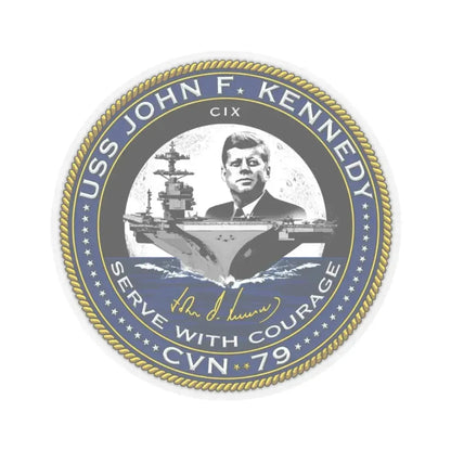 CVN 79 USS John F Kennedy (U.S. Navy) STICKER Vinyl Kiss-Cut Decal 4 Inch Transparent - The Sticker Space