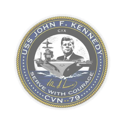 CVN 79 USS John F Kennedy (U.S. Navy) STICKER Vinyl Kiss-Cut Decal 6 Inch Transparent - The Sticker Space